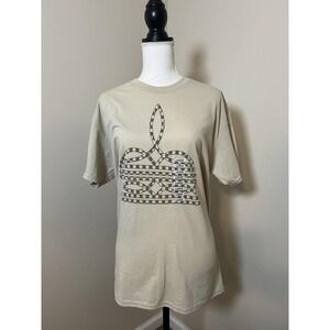 Checkered Boot Stitch Giddy Up T-shirt Womens L S/S Gildan Rodeo Cowgirl Chic